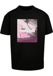 Merchcode T-Shirt Herren Rosa/Schwarz
