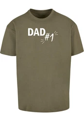 Merchcode T-Shirt Herren Fathers Day - Dad number 1 Heavy Oversize Tee Dunkelgrün/Khaki