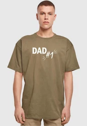 Merchcode T-Shirt Herren Fathers Day - Dad number 1 Heavy Oversize Tee Dunkelgrün/Khaki