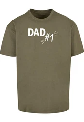Merchcode T-Shirt Herren Fathers Day - Dad number 1 Heavy Oversize Tee Dunkelgrün/Khaki
