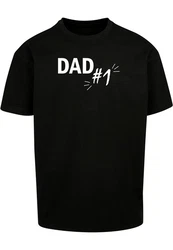 Merchcode T-Shirt Herren Fathers Day - Dad number 1 Heavy Oversize Tee Grau/Schwarz/Braun/Rot