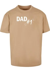 Merchcode T-Shirt Herren Fathers Day - Dad number 1 Heavy Oversize Tee Khaki/Braun/Gold/Beige