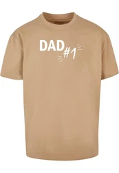 Merchcode T-Shirt Herren Fathers Day - Dad number 1 Heavy Oversize Tee Khaki/Braun/Gold/Beige