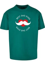 Merchcode T-Shirt Merchcode Herren Fathers Day - Best dad Heavy Oversize Tee Dunkelgrün/Grün/Türkis