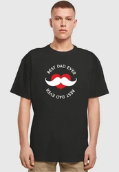 Merchcode T-Shirt Merchcode Herren Fathers Day - Best dad Heavy Oversize Tee Rot/Schwarz/Braun