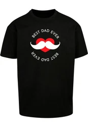 Merchcode T-Shirt Merchcode Herren Fathers Day - Best dad Heavy Oversize Tee Rot/Schwarz/Braun