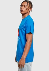 Merchcode Herren Caution Hot T-Shirt Round Neck Hellblau/Braun/Blau
