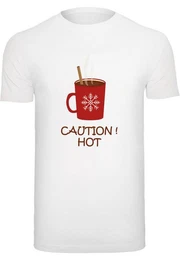 T-Shirt Herren Caution Hot T-Shirt Round Neck (1-tlg)