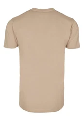 Merchcode Herren Caution Hot T-Shirt Round Neck Beige/Braun/Khaki/Dunkelbraun