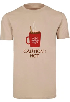 Merchcode Herren Caution Hot T-Shirt Round Neck Beige/Braun/Khaki/Dunkelbraun Merchcode Herren Caution Hot T-Shirt Round Neck Beige/Braun/Khaki/Dunkelbraun