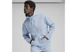 PUMA Sweatjacke BMW M Motorsport Essentials+ Fleecejacke mit Kapuze Herren Blau/Hellblau