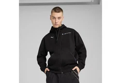 PUMA Sweatjacke BMW M Motorsport Essentials+ Fleecejacke mit Kapuze Herren Schwarz/Grau
