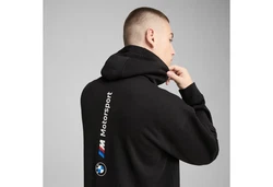 PUMA Sweatjacke BMW M Motorsport Essentials+ Fleecejacke mit Kapuze Herren Schwarz/Grau