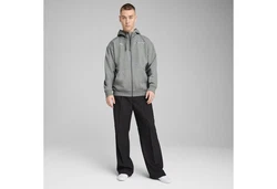 PUMA Sweatjacke BMW M Motorsport Essentials+ Fleecejacke mit Kapuze Herren Hellgrau/Dunkelgrau/Grau