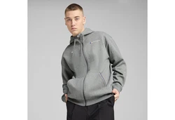 PUMA Sweatjacke BMW M Motorsport Essentials+ Fleecejacke mit Kapuze Herren Hellgrau/Dunkelgrau/Grau