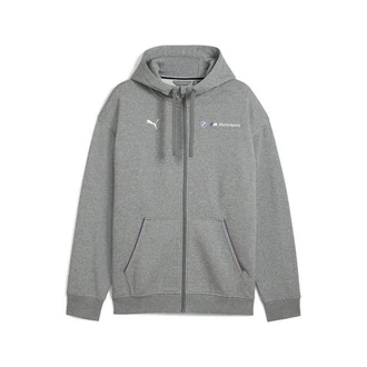 PUMA Sweatjacke BMW M Motorsport Essentials+ Fleecejacke mit Kapuze Herren Hellgrau/Dunkelgrau/Grau