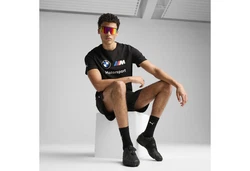 PUMA T-Shirt BMW M Motorsport Essentials Logo T-Shirt Herren Schwarz/Blau/Dunkelblau