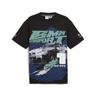 PUMA T-Shirt BMW M Motorsport Big Graphic T-Shirt Schwarz/Blau/Dunkelgrün