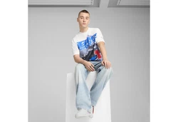 PUMA T-Shirt BMW M Motorsport Big Graphic T-Shirt Blau/Hellblau/Weiß