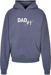 Merchcode Kapuzensweatshirt Fathers Day - Dad number 1 Ultra Heavy Hoody Blau/Dunkelblau