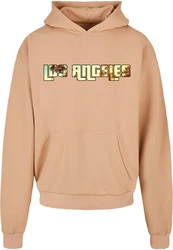 Merchcode Kapuzensweatshirt Grand Los Angeles Ultra Heavy Hoody Beige