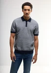 STREET ONE MEN Poloshirt Grau/Dunkelblau