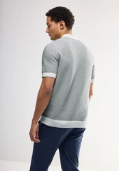 STREET ONE MEN Poloshirt Grau/Grün/Hellblau