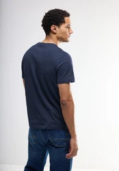 STREET ONE MEN T-Shirt mit Rundhalsausschnitt Dunkelblau