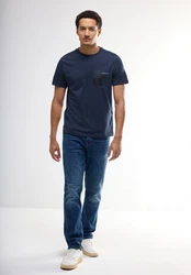 STREET ONE MEN T-Shirt mit Rundhalsausschnitt Dunkelblau