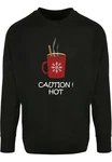Merchcode Longsleeve Caution Hot Oversized Cut Schwarz/Beige/Braun/Dunkelbraun