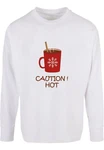 Merchcode Longsleeve Caution Hot Oversized Cut Beige/Dunkelrot/Braun/Weiß