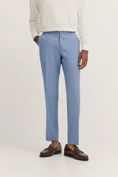 bugatti Anzughose mit Bugelfalte Struktur Hellblau/Blau/Grau