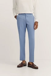 bugatti Anzughose mit Bugelfalte Struktur Hellblau/Blau/Grau