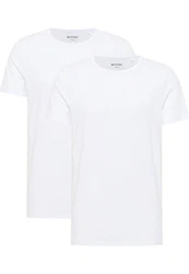MUSTANG Kurzarmshirt T-Shirts Weiß/Creme