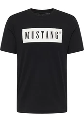 MUSTANG Kurzarmshirt T-Shirt Schwarz/Gelb/Mischfarben