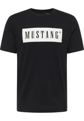 MUSTANG Kurzarmshirt T-Shirt Schwarz/Gelb/Mischfarben