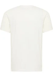 MUSTANG Kurzarmshirt T-Shirt Rot/Weiß