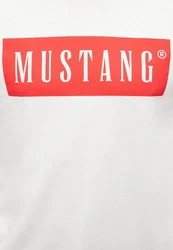 MUSTANG Kurzarmshirt T-Shirt Rot/Weiß