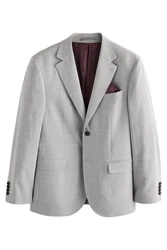 Next Baukastensakko Slim-Fit Signature Tollegno Anzugsakko Grau/Hellgrau