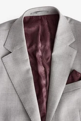 Next Baukastensakko Slim-Fit Signature Tollegno Anzugsakko Grau/Hellgrau