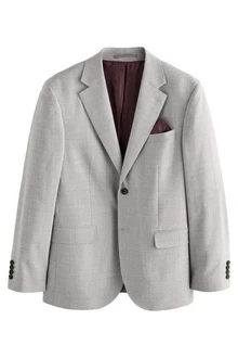 Next Baukastensakko Slim-Fit Signature Tollegno Anzugsakko Grau/Hellgrau