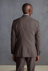 Next Baukastensakko Slim-Fit Signature Tollegno Anzugsakko Dunkelbraun/Braun/Dunkelrot/Lila