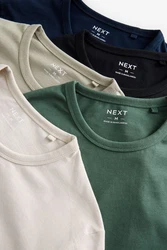 Next Langarmshirt Shirts (5-tlg) Dunkelblau/Khaki/Beige/Dunkelgrün