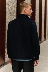 Next Kurzmantel Jacke aus Velourskunstleder Dunkelblau/Hellblau