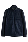 Next Kurzmantel Jacke aus Velourskunstleder Dunkelblau/Hellblau