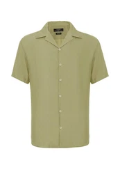 Antioch Blusenshirt Lapel Collar Short Sleeve Shirt Khaki/Grün/Hellgrün/Dunkelgrün/Beige