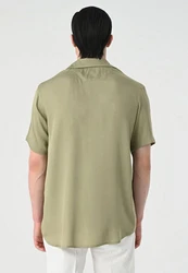 Antioch Blusenshirt Lapel Collar Short Sleeve Shirt Khaki/Grün/Hellgrün/Dunkelgrün/Beige