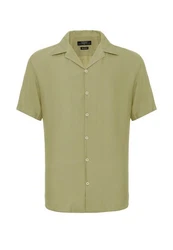 Antioch Blusenshirt Lapel Collar Short Sleeve Shirt Khaki/Grün/Hellgrün/Dunkelgrün/Beige