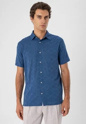 Antioch Blusenshirt Kent Collar Shirt Blau/Dunkelblau