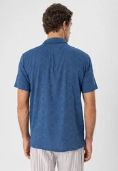 Antioch Blusenshirt Kent Collar Shirt Blau/Dunkelblau